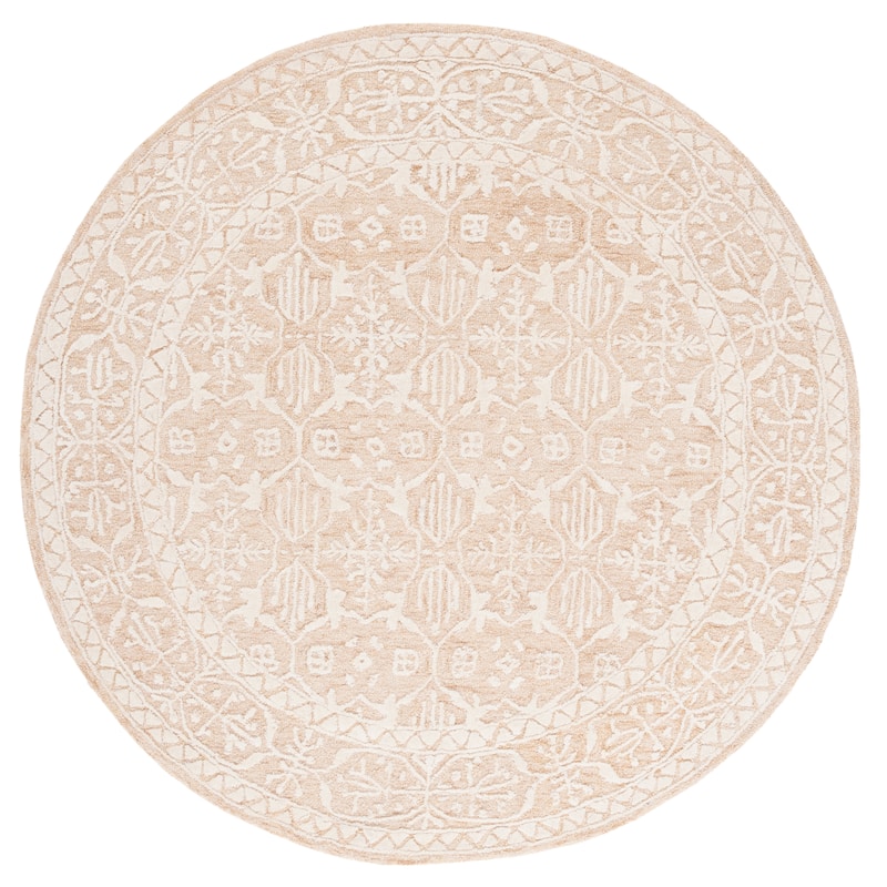 SAFAVIEH Handmade Metro Heidur Wool Rug - 6' Round - Gold/Ivory
