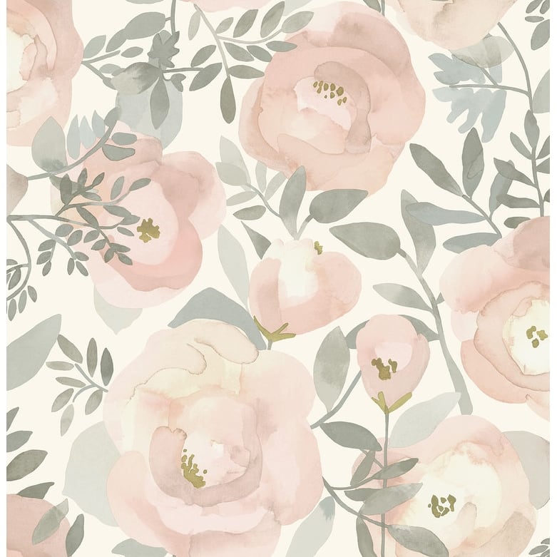 NuWallpaper Rose Peachy Keen Peel & Stick Wallpaper - 216in x 20.5in x 0.025in