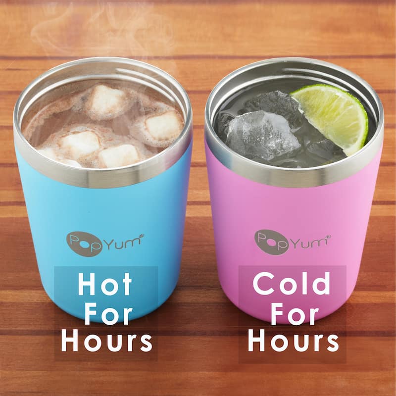 PopYum 9oz Insulated Stainless Steel Kids' Cups, 2-Packs