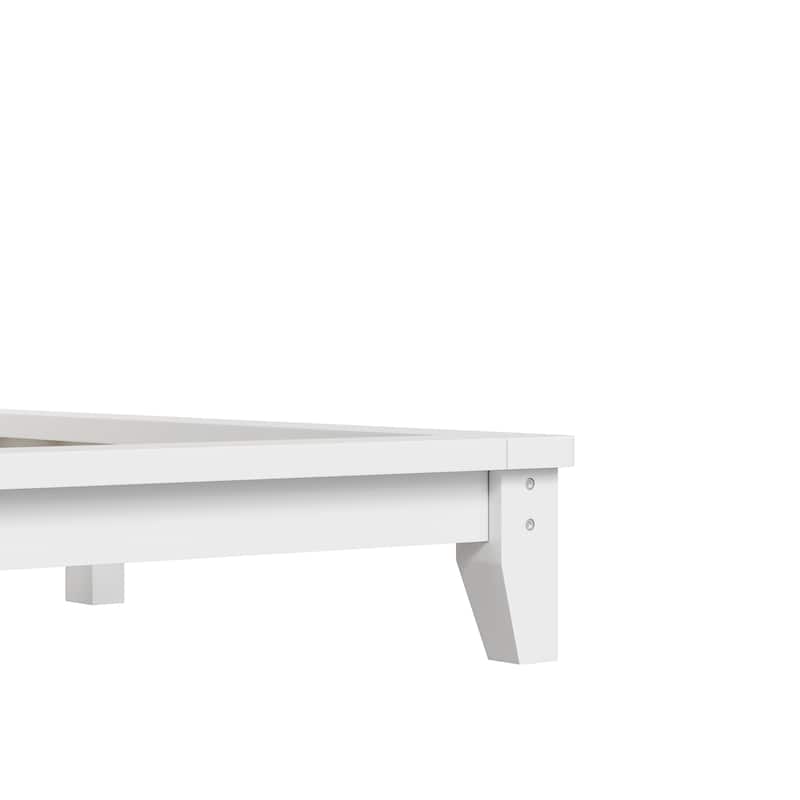 Minimalist Wood Platform Bed Frame with Headboard by Harper&Bright Designs