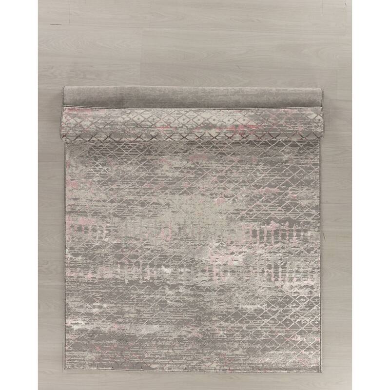 Maz Collection Abstract Geometric Area Rug