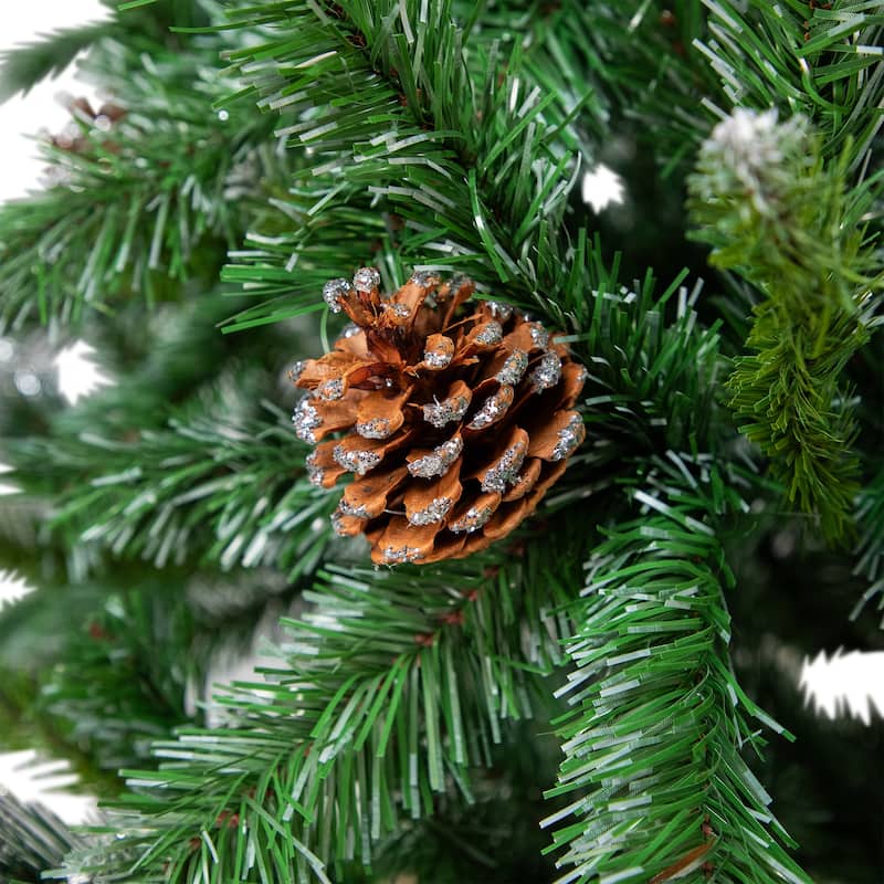 Full Two-Tone Buckeye Glittered Pine Artificial Christmas Tree - 12' - Unlit - over-10-feet
