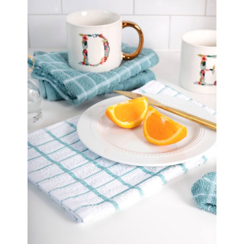 Ritz 3-Pack Terry Check Kitchen Towel and 6-Pack Terry Check Dish Cloth Set