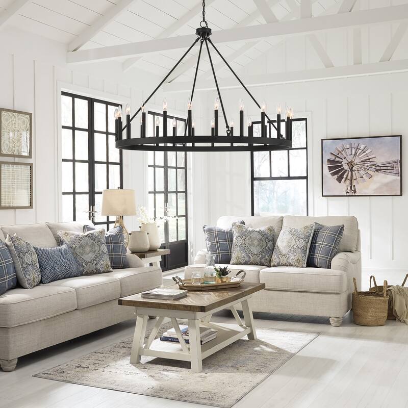 Acroma 24-light 47In Modern Farmhouse Large Wagon Wheel Chandelier