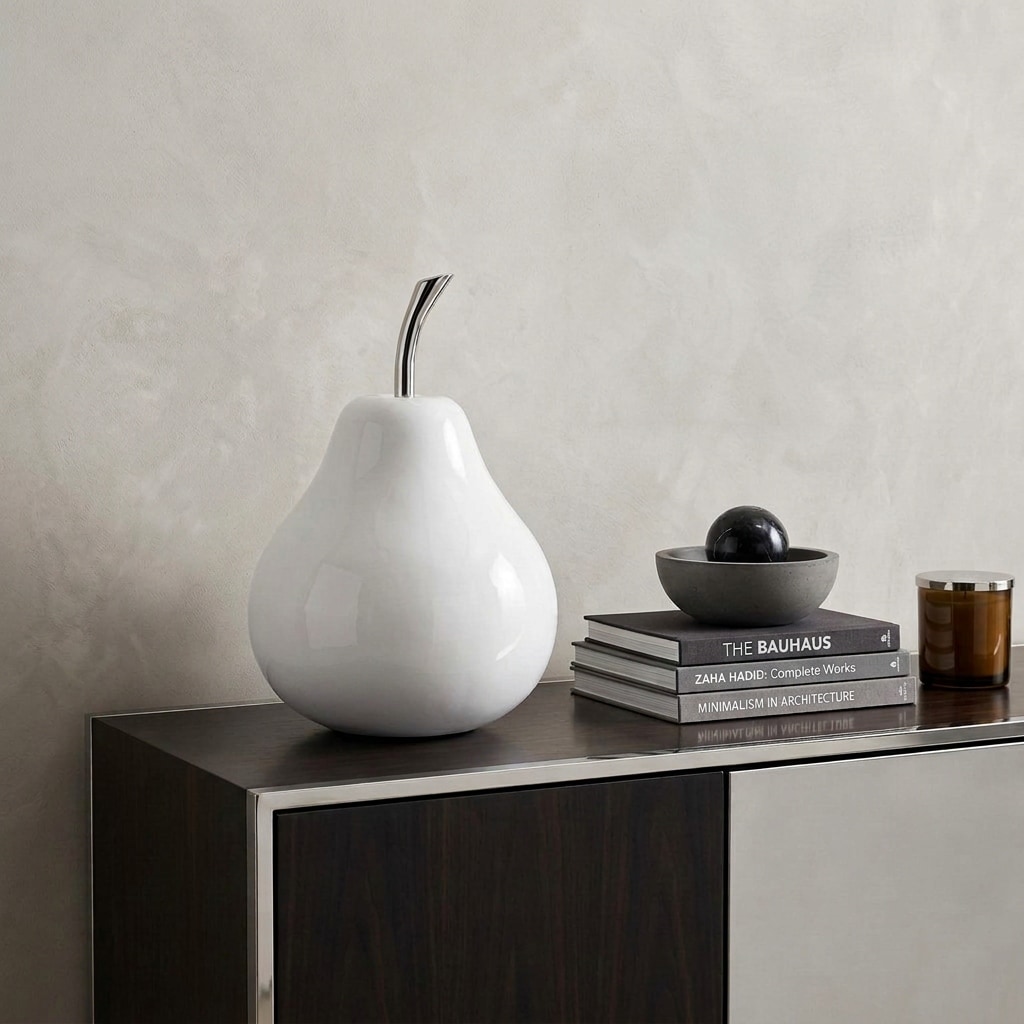 HomeRoots White Jumbo Pear Shaped Aluminum Accent Home Decor - 11' X '16.5' X '11