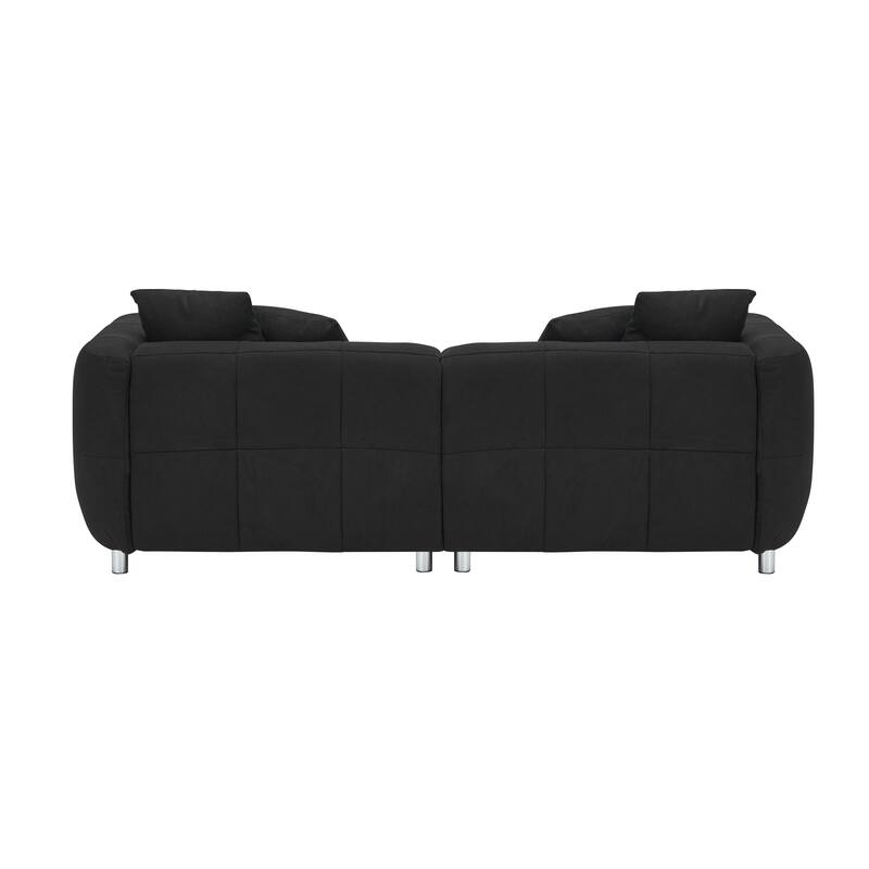 89" 3-Seater Sofa - Modern Living Room Couch with Solid Wood Frame, Metal Legs & 4 Pillows