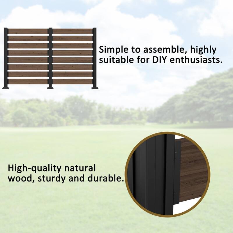 VEIKOUS Versatile 4-Sided Wooden Privacy Panels, L-Shape or Straight Line Fence for Garden, Pool, AC Unit, and Trash Enclosure