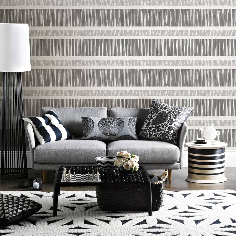 A-Street Prints Gravity Black Stripe Wallpaper
