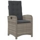 preview thumbnail 6 of 75, vidaXL Patio Dining Set with Cushions Outdoor Seating Gray Poly Rattan
