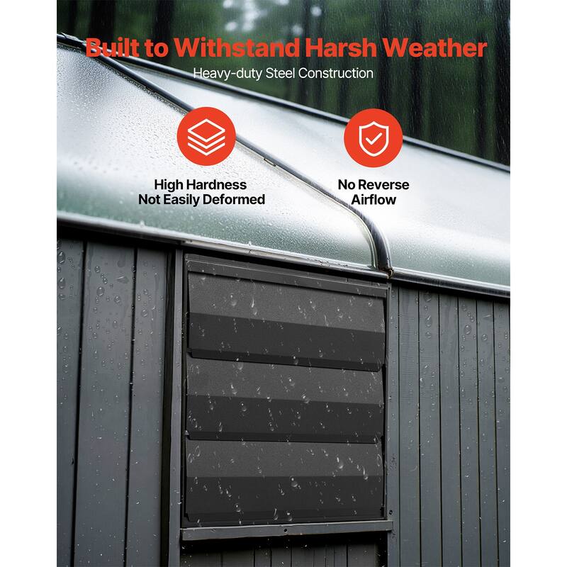 12 inch Shutter Exhaust Fan, Attic Vent Fan with Smart Programming Variable Speed Temperature Control, 1500 CFM, EC Motor