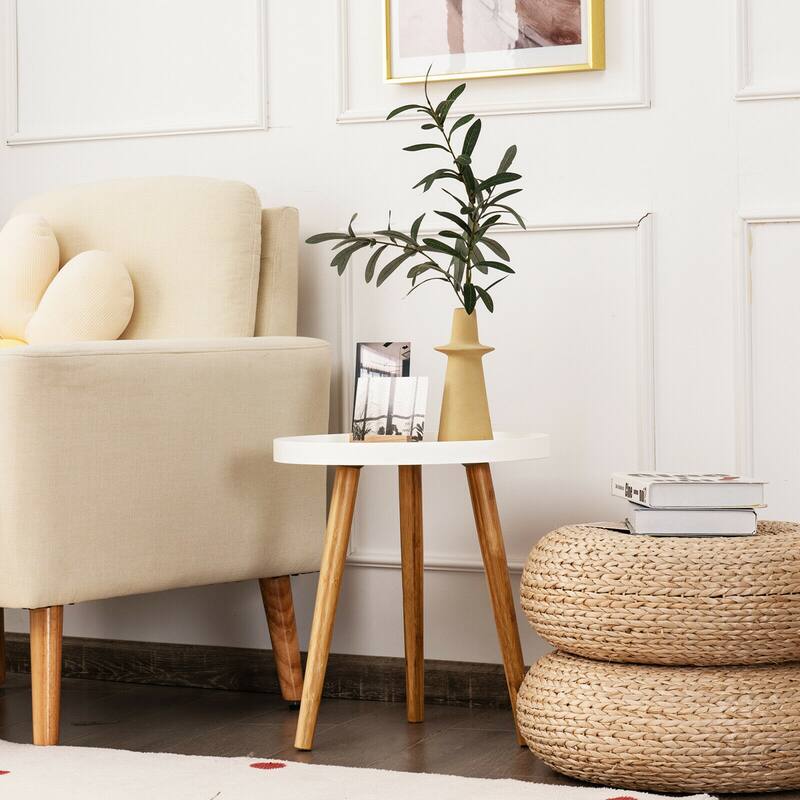 Gymax Round Side Table Sofa Coffee End Accent Table Nightstand Home - 16'' x 16'' x 17''