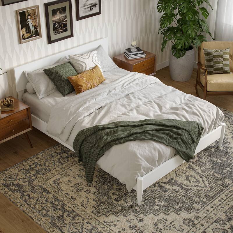 Aria Solid Wood Modern Low Profile Platform Bed