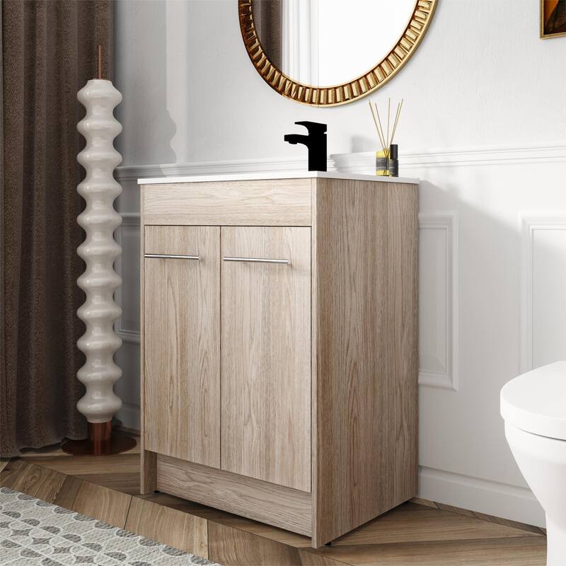 Bathroom Vanity With Sink In 30 Inch, Freestanding Bathroom Vanity With Soft Close Door