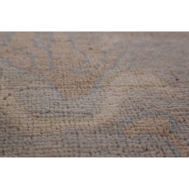 Hand Knotted Oriental 100% Wool Carpet Transitional All-Over Greys & Charcoal Oushak Area Rug - 13' 11'' X 10' 1''