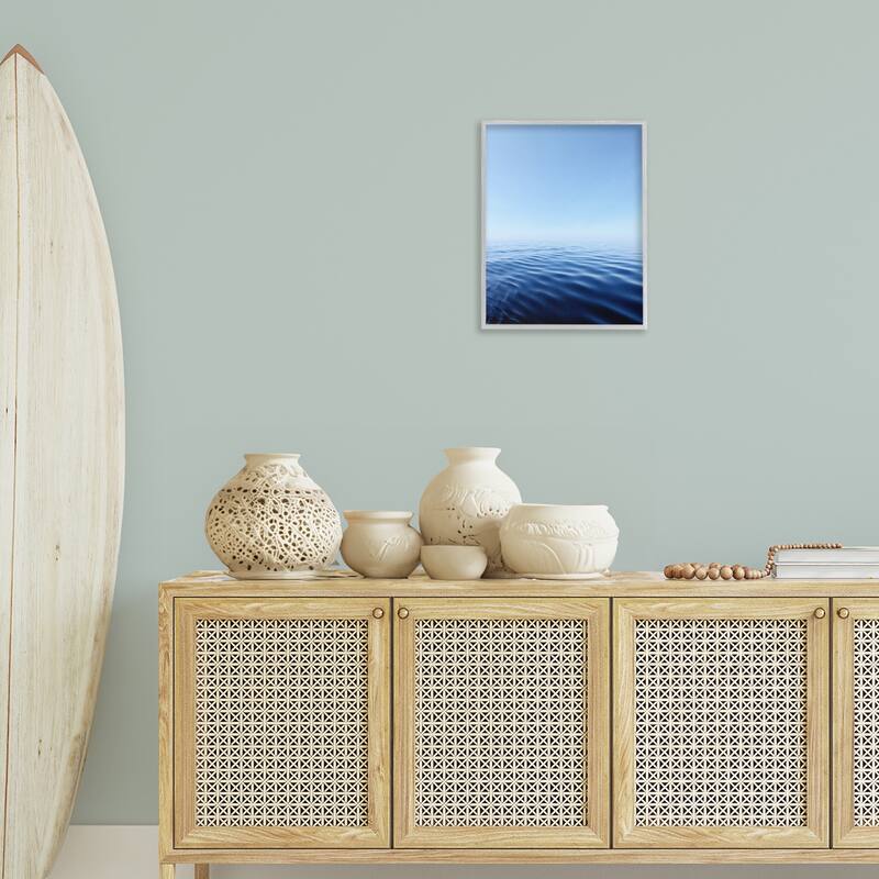 Stupell Cool Blue Ocean Ripples Framed Giclee Art Design By Kali Wilson