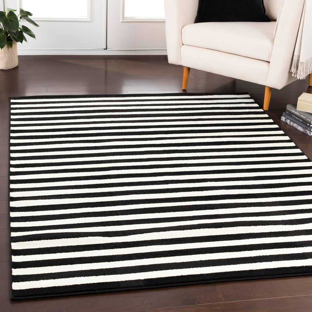 Reze Casual Striped Area Rug (7'10 x 10'3)