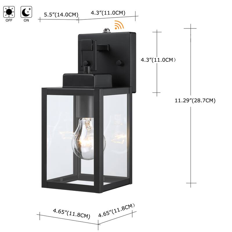 11"H 1-Light Matte Black Outdoor Wall Lantern Sconce (2-Pack)