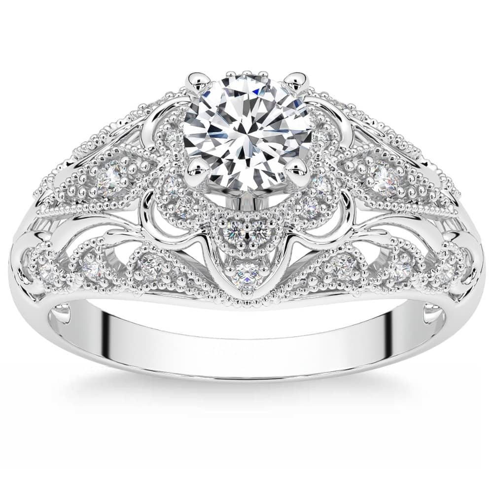 Bliss Diamond .65Ct Certified Diamond Engagement Ring White Gold