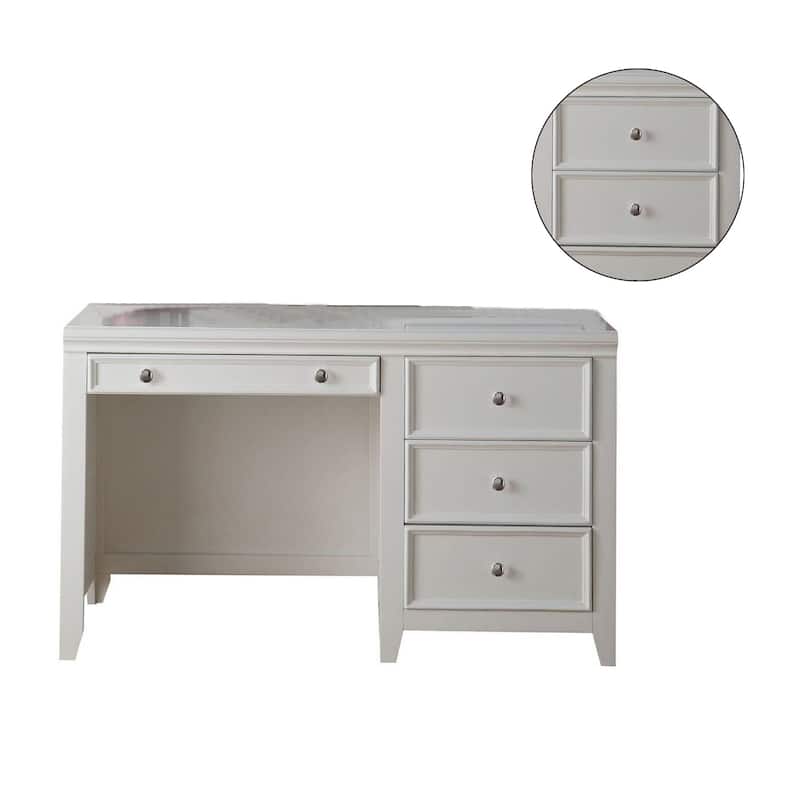 Computer Desk with 3 Drawers in White
