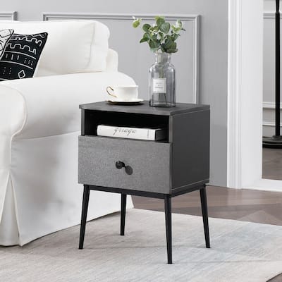 VECELO Modern 1-Drawer Wood Nightstand