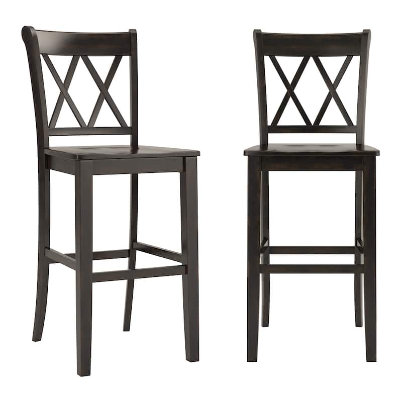 Ronda X-Back Bar Height Chairs (Set of 2) - Antique Black