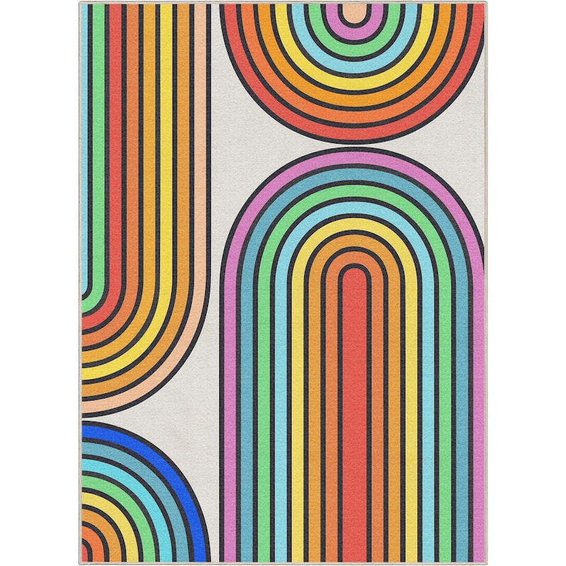 Well Woven Crayola Modern Geometric Stripes Dining Bedroom Playroom Rug