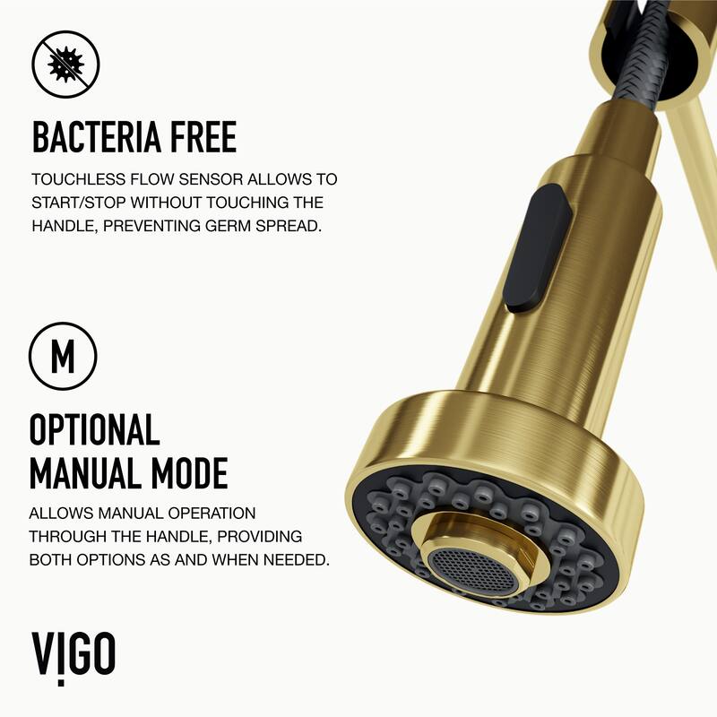 VIGO Edison 19" H Single Handle Pull-Down Sprayer Kitchen Faucet Set with Touchless Sensor