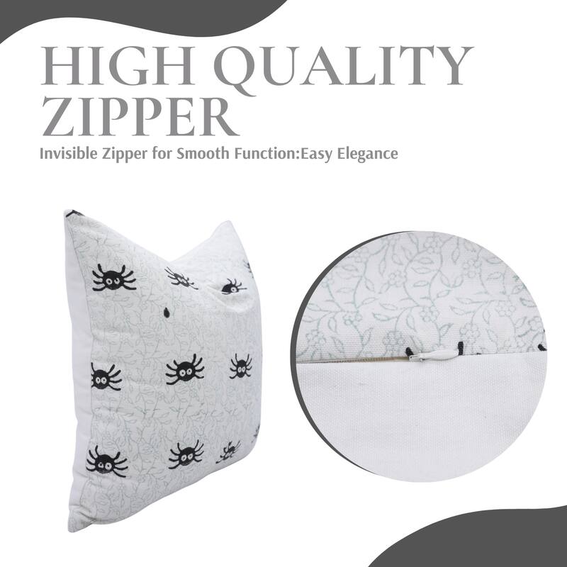 Fabdivine Home Decorative Accent Green Cotton Cushion Case, Skeleton