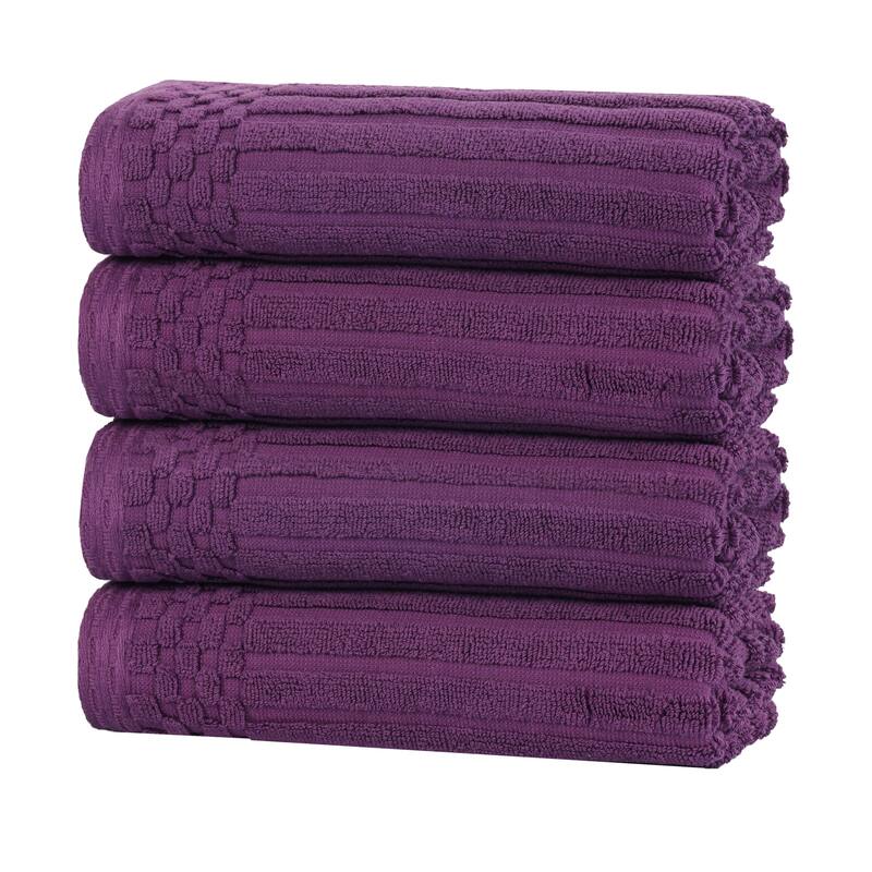 Superior Soho Ribbed Cotton Hand Towel Set of 4
