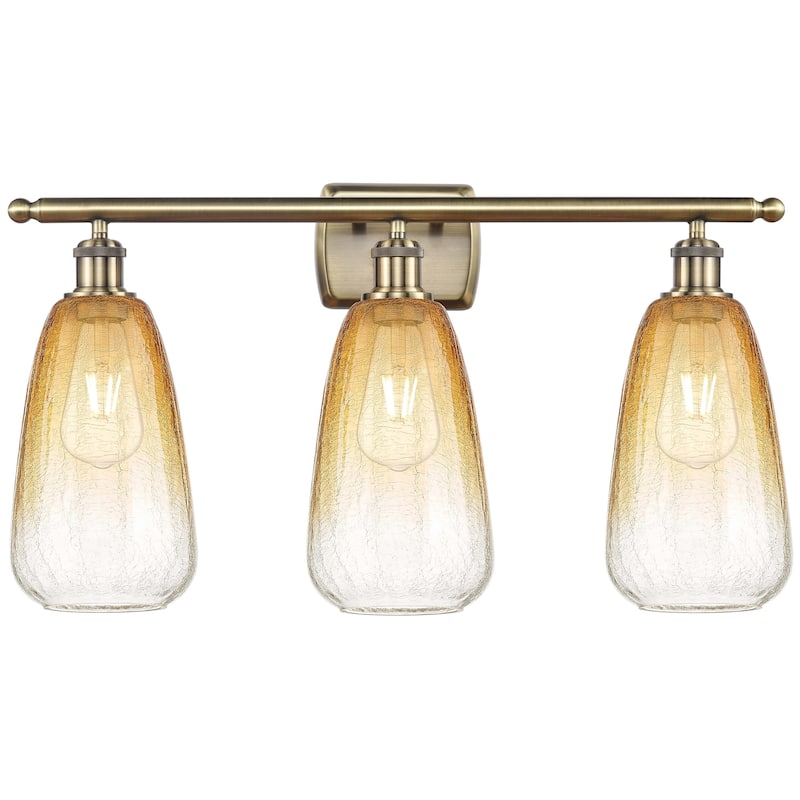 Innovations Lighting 516-3W-14-26 Brookhaven Almond Vanity Brookhaven - Antique Brass / Amber
