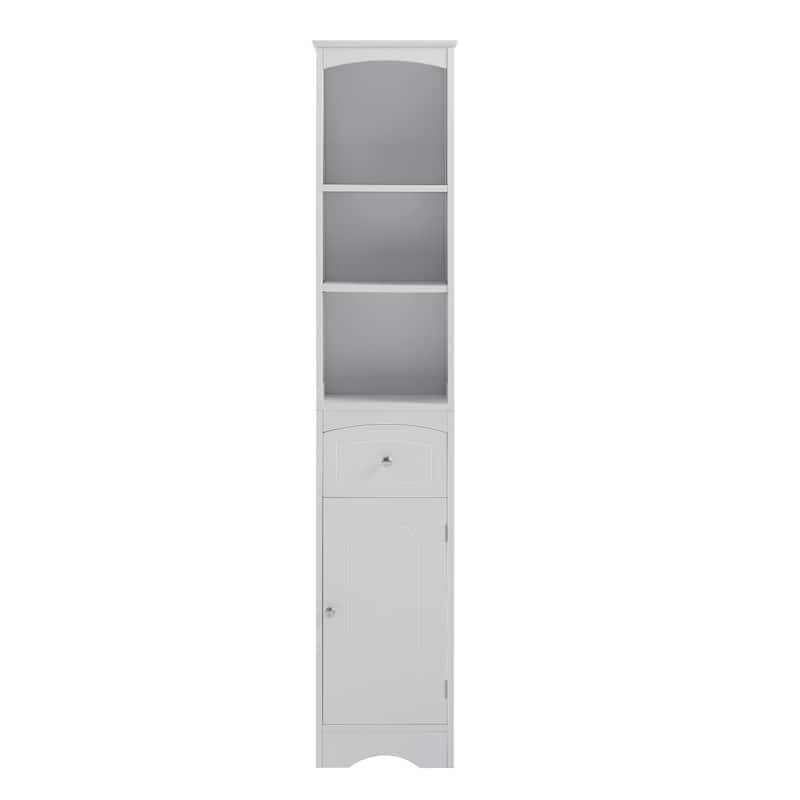 Merax Tall Bathroom with Storage Drawer, Shelves Bed