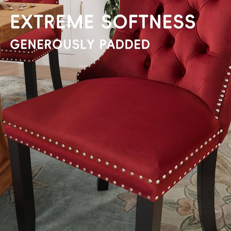 Tufted Naliheads Solid Wood Upholstered Dining Chairs Set of 8