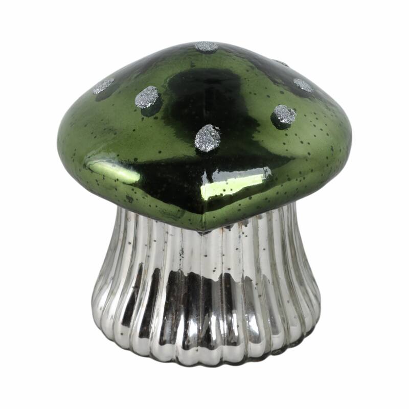 Glass Mushroom Candle Jar with Lid Boho Glam Wax Soy Accent Decor - 6" x 6" x 6"