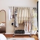 preview thumbnail 6 of 5, Innovaze Multi-Function Rolling Clothes Rack with Extendable Rods, Storage Shelf & Hooks