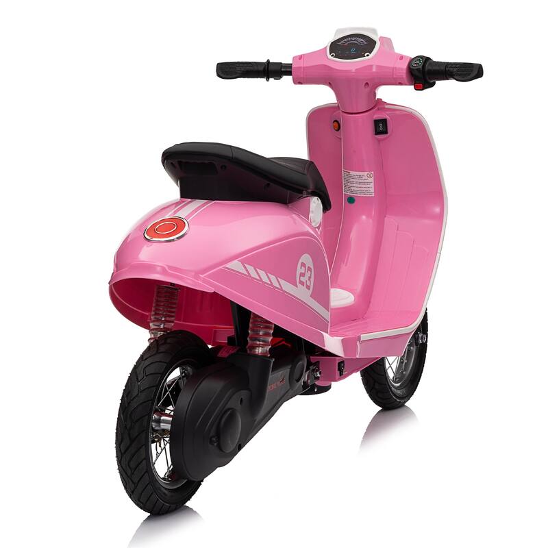 24V 250W Powerful Electric Scooter W/12" Air-Filled Tires,Hand Accelerator & Brake,Dual Rear Suspension,High/Low Speed
