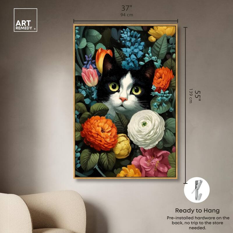 Secret Garden Cat Canvas by Art Remedy