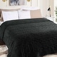 preview thumbnail 19 of 95, Superior Arctic Boho Jacquard Plush Fluffy Fleece Blanket Full/Queen - Black