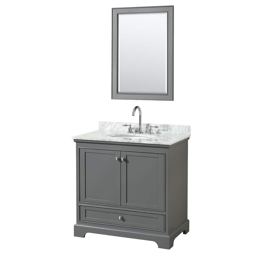 Wyndham Collection Deborah 36" Free Standing Single Vanity Set with