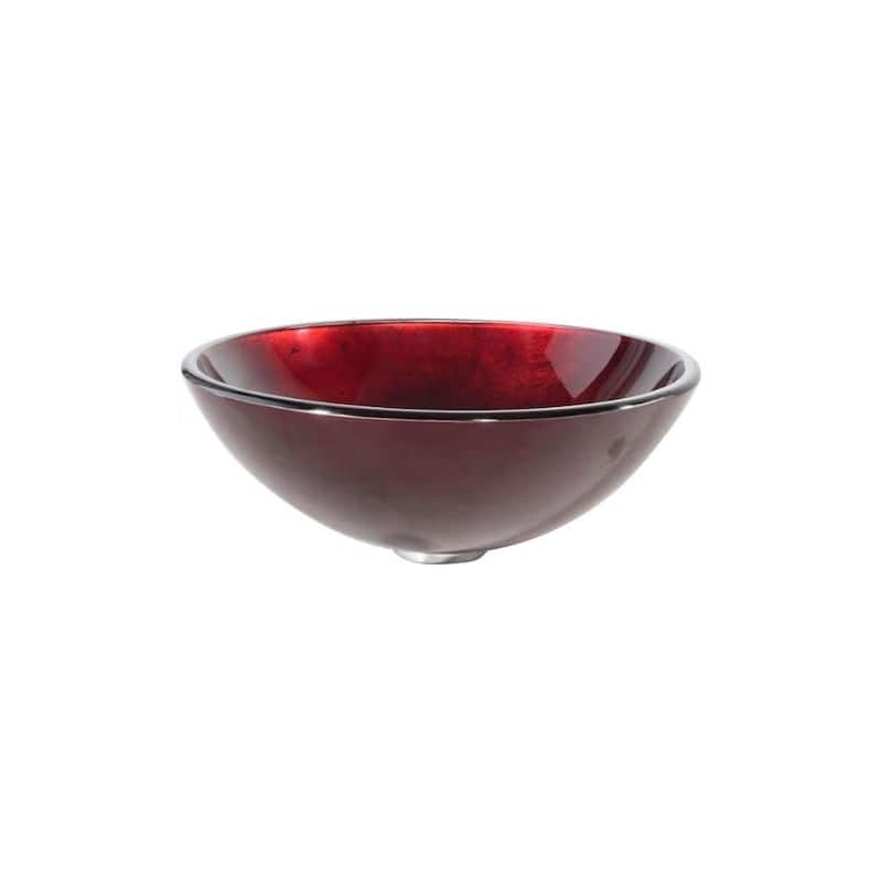 Kraus 16-1/2" Irruption Red Glass Vessel Bathroom Sink - Includes