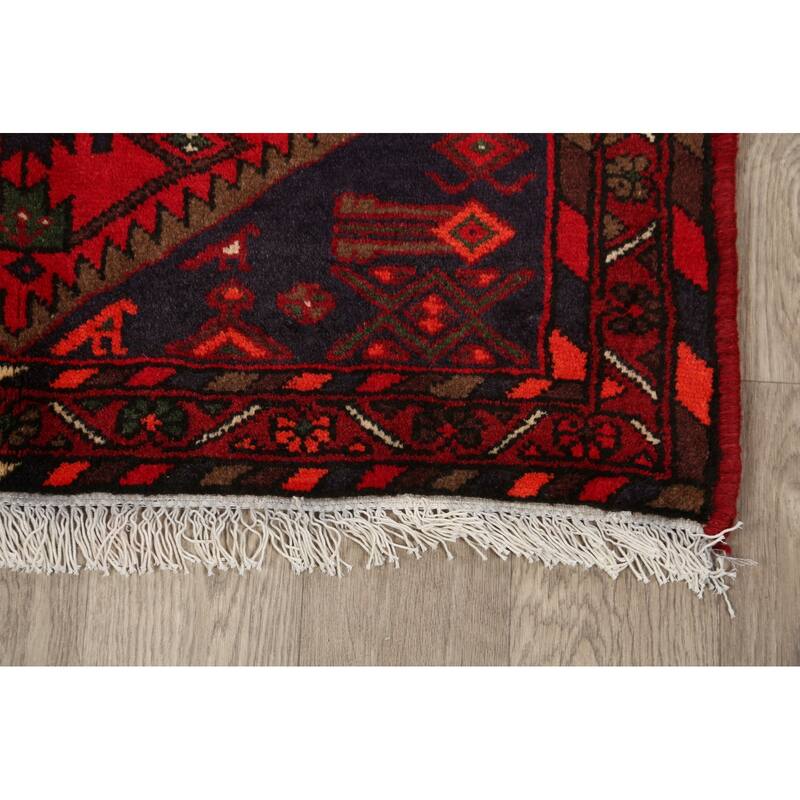 Geometric Tribal Hamedan Persian Area Rug Wool Hand-knotted Carpet - 3'3" x 5'0"