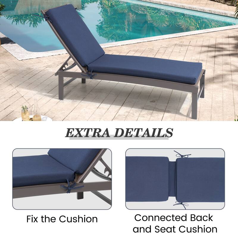 Pellebant Outdoor Patio Chaise Lounge Cushion