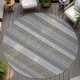 preview thumbnail 133 of 149, Machine Washable Indoor/ Outdoor Cabana Stripe Chantille Rug Gray - 8' x 8'