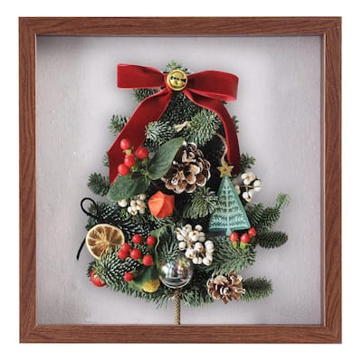 EDGEWOOD Square Shadow Box Picture Frame, 12x12 Inches, Brown
