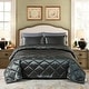 preview thumbnail 1 of 6, 8 Piece Luxury Silky Satin Comforter Set Dark Gray - Twin