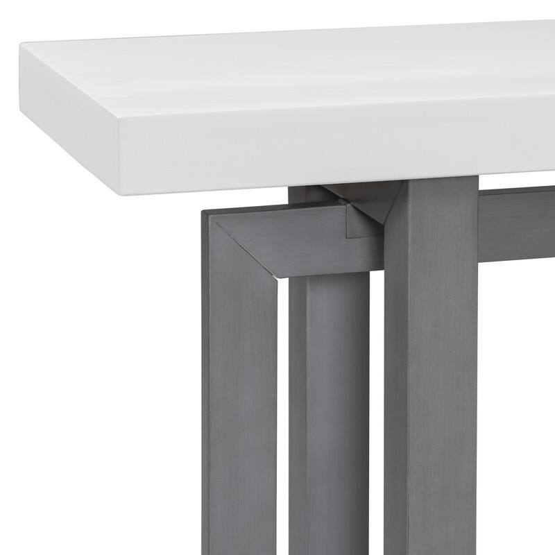 Modern Entryway Console Table with Industrial-inspired Concrete Wood Top, Hallway Foyer Sofa Long Table Entryway Table