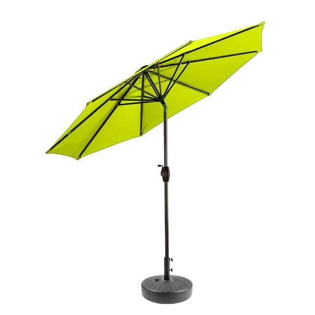 Holme 9-foot Patio Umbrella and Base Stand - Lime