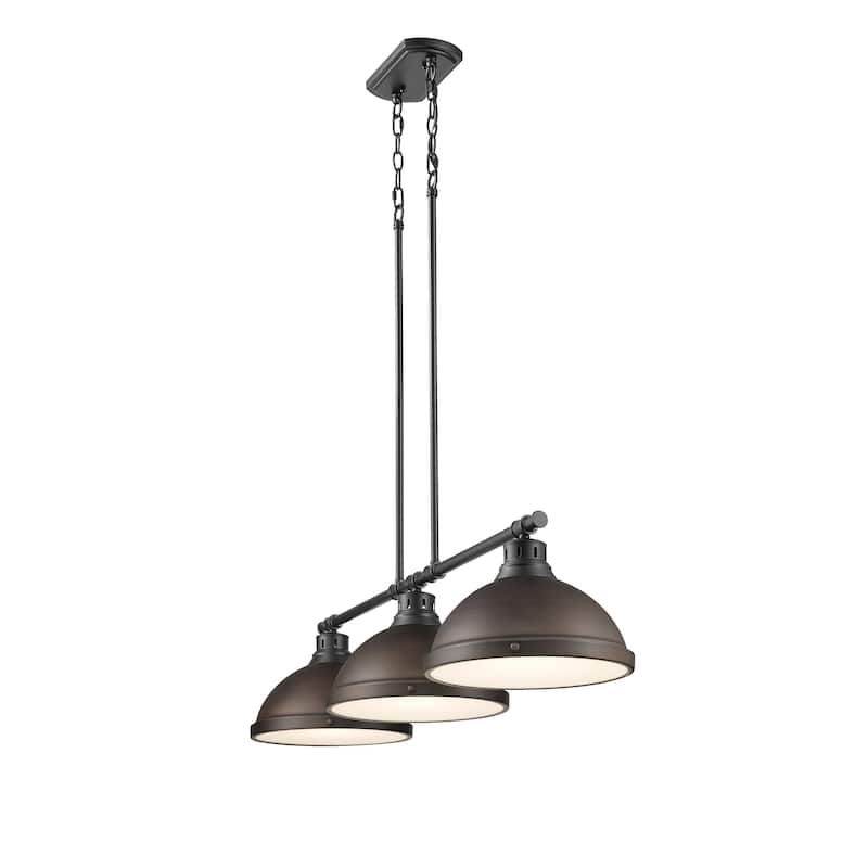 Yep by Golden Lighting Duncan 3-light Island Light in Matte Black and Rubbed Bronze shade