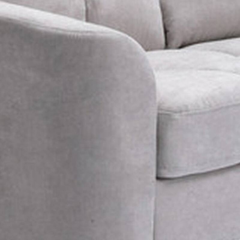 Odin 2 Piece Sofa and Loveseat Set, Tufted Cushions, Light Gray Linen Upholstery