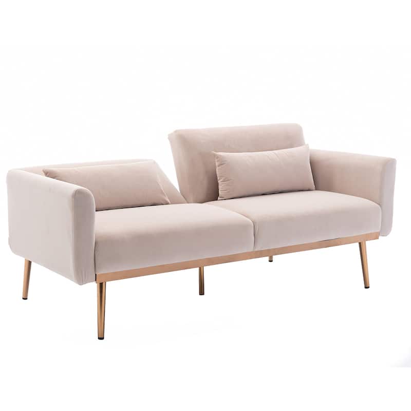 Clihome Biscuit Back Convertible Sofa with Mattress