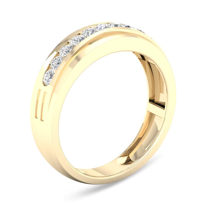 1/2ct TDW Diamond Wedding Band in 10K Yellow Gold for Men
